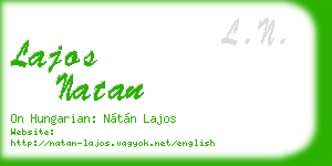 lajos natan business card